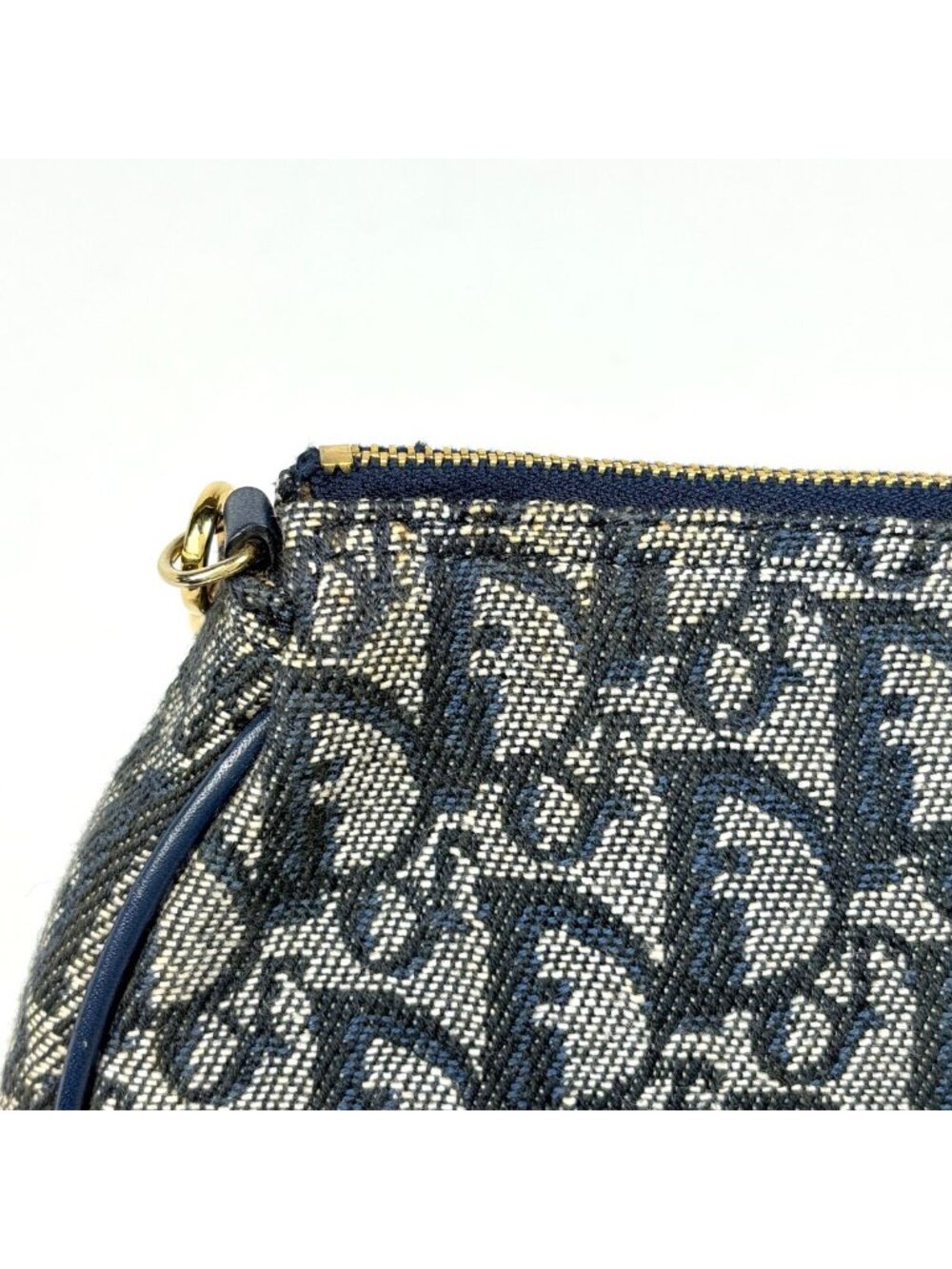 Dior Trotter Pattern Saddle Bag Canvas Navy - Picture 5 of 9